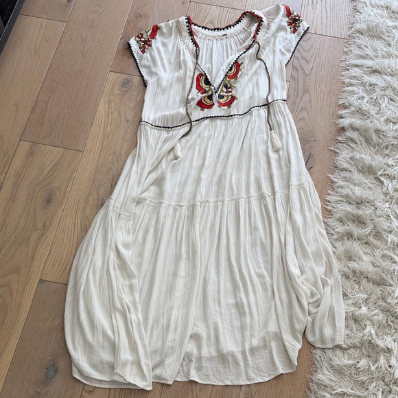 Free People Dresses & Skirts - Free People Daisy Fields Maxi Dress White Embroidered Boho Dress